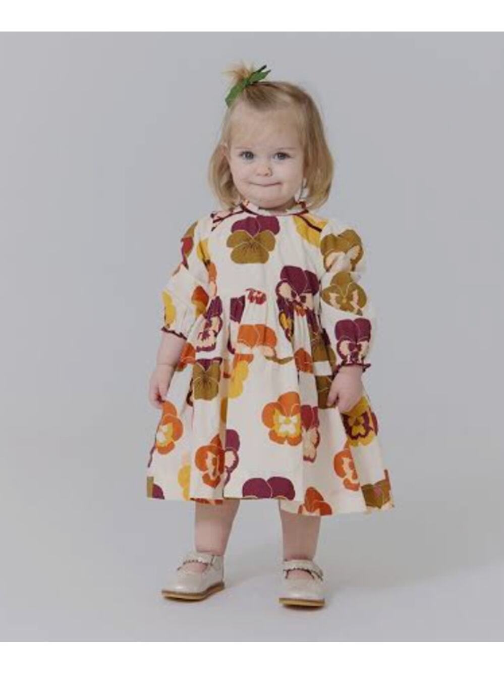 Pink Chicken Baby Girls Charlie Dress in Color - Autumn Pansies sz. 3/6 months